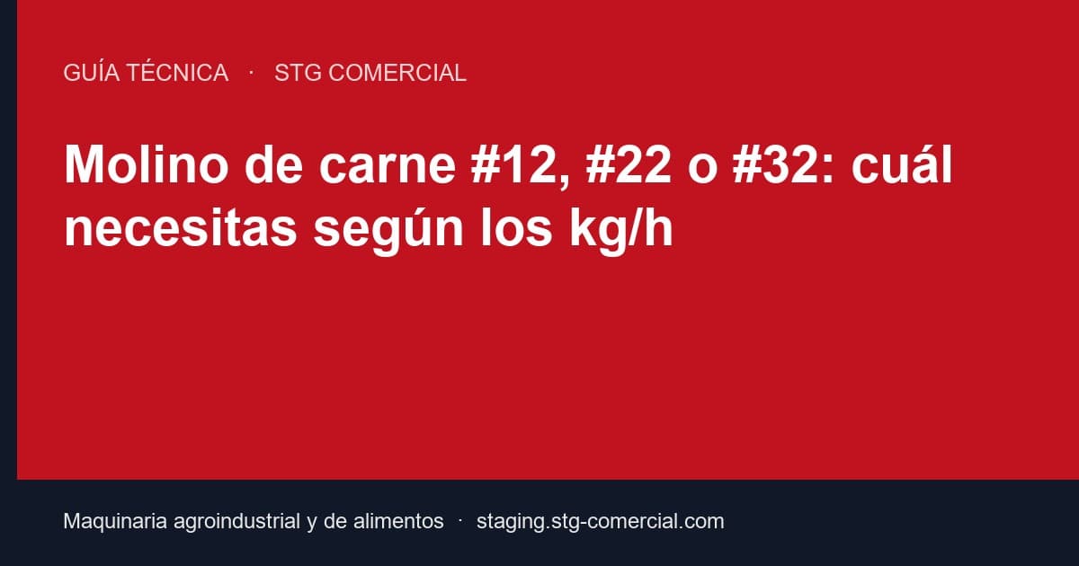 Molino de carne #12, #22 o #32: cuál necesitas según los kg/h